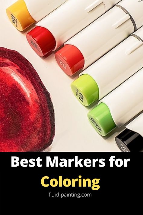 In this article, we present a list of the best coloring markers for the novice and professional. We also lead you through the critical considerations for anyone looking to purchase new coloring markers. #marker #coloring_marker #best_marker Best Markers For Coloring, Best Markers, Marker Coloring, Ohuhu Markers, Brush Markers, Copic Coloring, Fluid Painting, Coloring Markers, Colored Pens