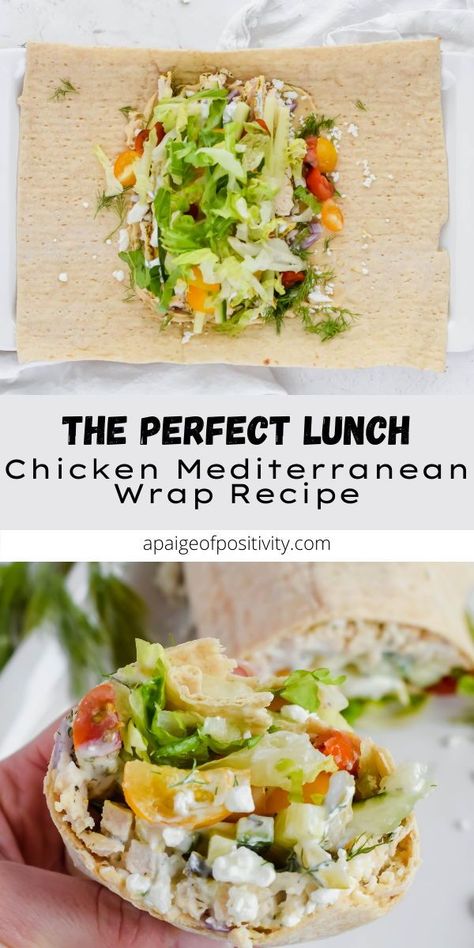 You all went crazy for the Best Mediterranean Salad recipe. Now you can also enjoy it on the go in this Creamy Mediterranean Chicken Wrap! It's filled with creamy tzatziki sauce, deliciously seasoned chicken, tasty veggies, and more. Best Mediterranean Salad, Creamy Mediterranean Chicken, Mediterranean Chicken Wrap, Mediterranean Wrap, Chicken Wraps Healthy, Easy Mediterranean Recipes, Mediterranean Salad Recipe, Mediterranean Recipes Healthy, Sandwich Wraps Recipes