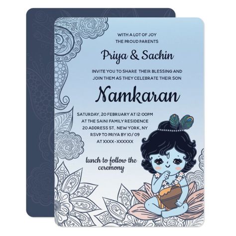 Namakaranam Invitation, Indian Birthday Parties, Baby Naming Ceremony, Naming Ceremony Invitation, Krishna Birthday, Naming Ceremony Decoration, Cradle Ceremony, Ceremony Invitation, Baby Naming