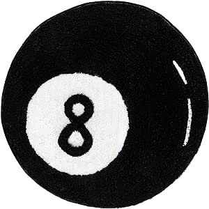 Beyond Deco 8 Ball Rug 35” Inches, Handmade Tufted Round Aesthetic Area Rugs, Fluffy & Preppy Decor 8ball Design, Perfect for Living Room, Bedroom, playroom Soft Cool Floor Carpet 8ball Design, Aesthetic Area Rugs, 8 Ball Rug, Round Aesthetic, Rugs Fluffy, Preppy Decor, Bedroom Playroom, Area Rug Collections, Floor Carpet