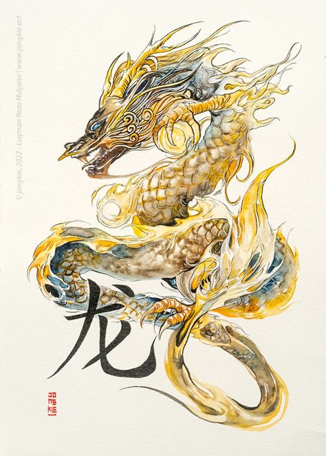 Chinese Zodiac Signs Dragon, Chinese Zodiac Tattoo, 12 Chinese Zodiac Signs, Chinese Zodiac Dragon, Dragon Tattoos For Men, Dragon Zodiac, Dragon Year, Zodiac Sign Tattoos, Watercolor Tattoos