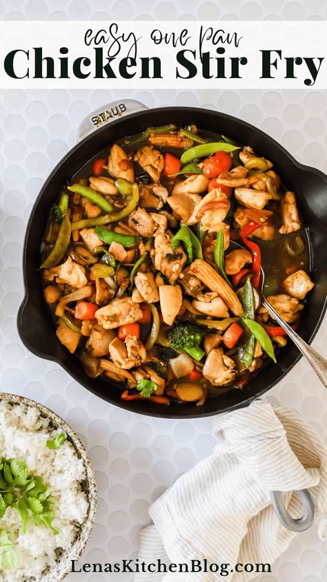 Vegetable Stir Fry Sauce, Chicken Thigh Stir Fry, Quick Chicken Stir Fry, Working Mom Meals, Chicken Vegetable Stir Fry, Stir Fry Sauce Easy, Easy Chicken Stir Fry, Vegetable Stir Fry Recipe, Asian Stir Fry