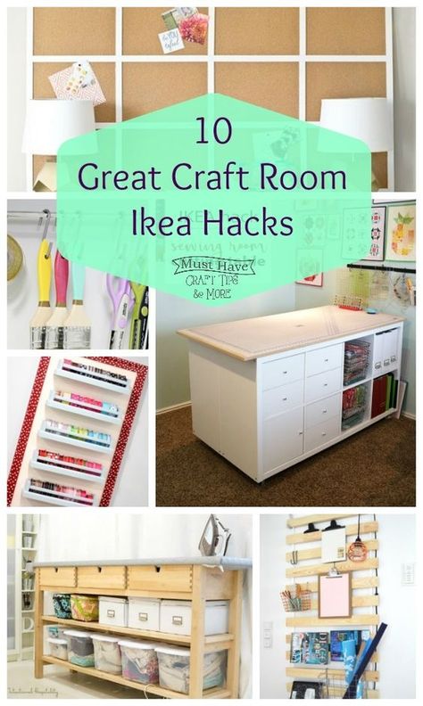 Make the most of your furniture with these brilliant IKEA craft room hacks! Maximize your craft space to it's ultimate potential. Ikea Craft Room Hacks, Craft Room Ikea, Craft Room Hacks, Ikea Craft Storage, Ikea Sewing Rooms, Quilt Room Organization, Office Craft Room Combo, Craft Room Desk, Billy Ikea