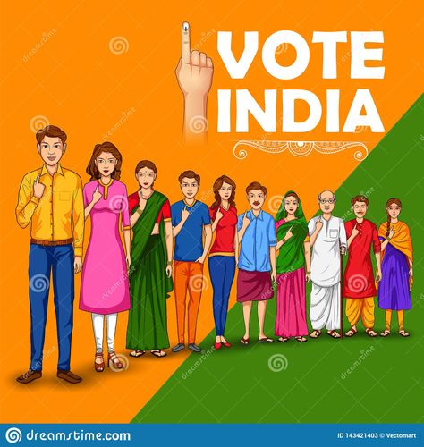 National Voters Day Posters, Voters Day Poster, Lady Background, National Voters Day, India Illustration, Voters Day, Art Competition Ideas, Illustration Of People, Indian Flag Images