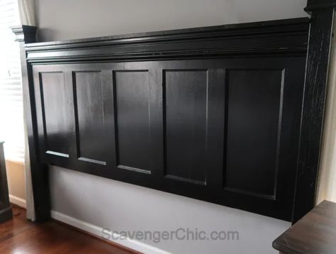 Upcycled Vintage Door Headboard DIY - Scavenger Chic Vintage Door Headboard, Door Headboard Diy, Diy King Size Headboard, Diy King Headboard, Door Headboards, Headboard From Old Door, Headboard King Size, Diy Wood Headboard, Diy Bed Headboard