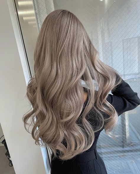 60 Best Hair Color Ideas to Inspire You Ash Blonde Hair Asian, Brown Ash Hair Color, Ice Brown Hair, Cool Toned Hair Color Ideas, Milk Tea Ash Hair Color, Types Of Blonde Hair Shades, Light Beige Hair, Almond Hair Color, Milk Tea Hair Color Asian