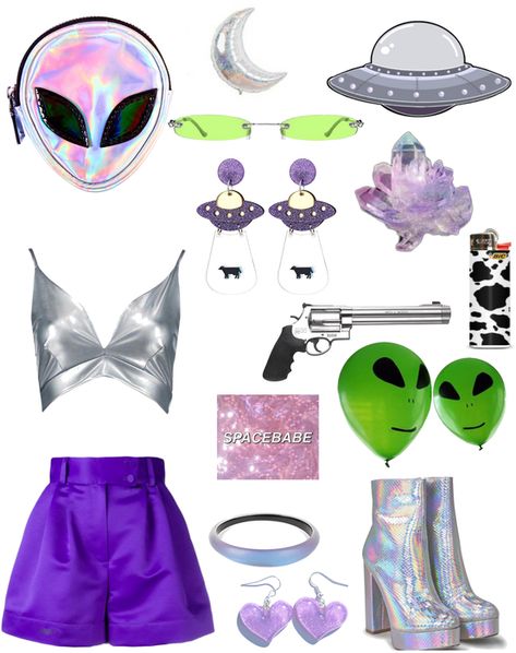 Space Cowboy Party Theme Outfit, Galactic Theme Party Outfit, Outer Space Outfit Aesthetic, Cosmic Theme Party Outfit, Space Night Theme Outfit, Outer Space Costume Woman, Galaxy Party Outfit Ideas, Alien Inspo Outfit, Intergalactic Outfit Ideas