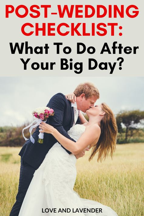 If you're not sure what to do after your big day, you're in the right place! We made a quick guide in this blog for everything that you should do after the wedding. Don't miss it! What To Do After Getting Married, What To Do After The Wedding, Post Wedding Checklist, Post Wedding Blues, Day After Wedding, Wedding Post, After The Wedding, Marriage License, Marriage Certificate