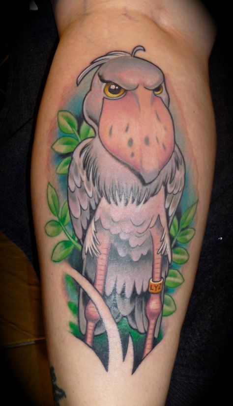 Shoebill, birds, tattoos, birdtattoos, Ink Shoebill Stork Tattoo, Uganda Tattoo, Stork Tattoo, Tattoo Pierna, Shoebill Stork, Body Modification, Birds Tattoo, Tattoo Idea, Tattoo Art