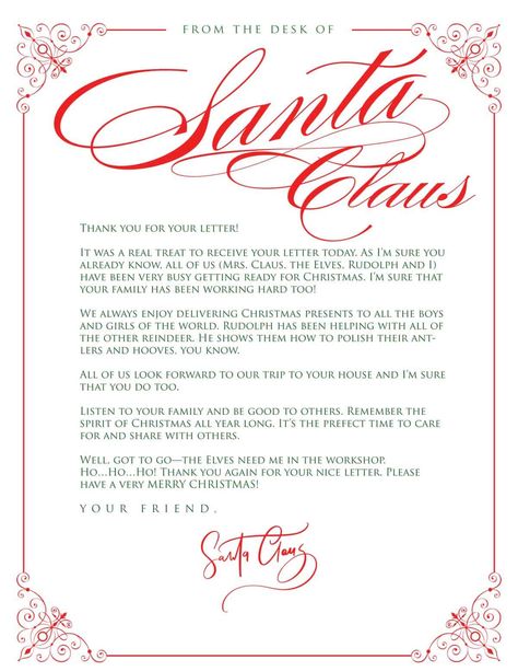 Write a letter to Santa on this free printable stationery. This simple fill in the blank letter is not only cute but makes sending a letter to Santa easy. #printables #Christmas #Santa Santa Letter Printable Template, Santa Response Letter, Blank Letter From Santa Free Printable, From Santa Letter Printable, Letters From Santa Printable Free, Free Printable Letters From Santa, Santa Letter Template Free Printable, From Santa Letter, Letter From Santa Template