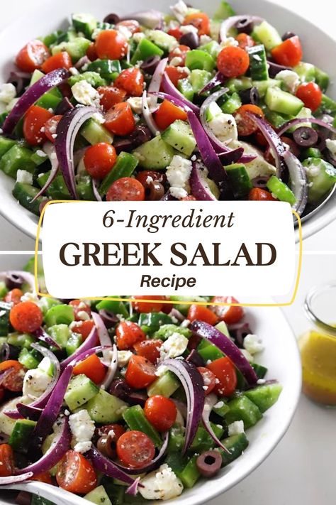 6-Ingredient Greek Salad: Ultimate Flavor & Meal Prep Tips - Easy Recipe Chef Salad Asparagus, Chopped Salads, Best Greek Salad, Greek Dinners, Meal Prep Tips, Simple Dinners, Happy Eating, Power Salad, Paleo Foods