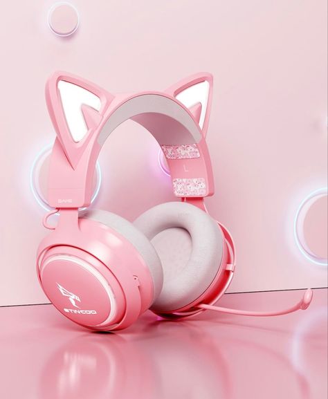 Cat Ears Headphones, Cat Ear Headset, Cat Headphones, Christmas Elf Outfit, Pink Headphones, قلادات متدلية, ليلو وستيتش, Pink Games, Cute Headphones