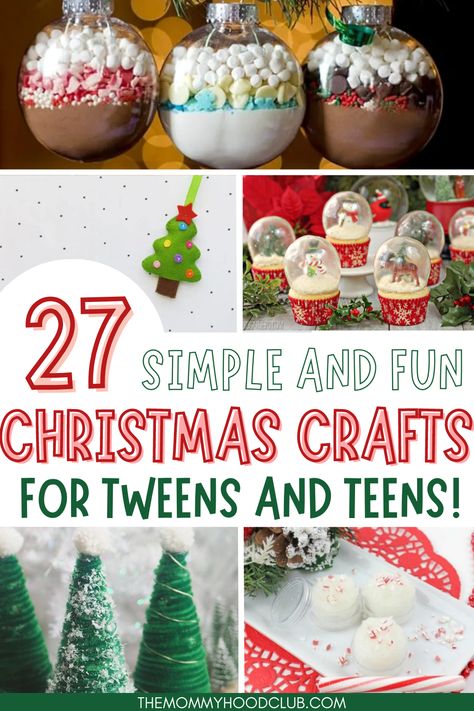 Christmas Craft Age 10, Holiday Crafts For Older Kids, 5th Grade Christmas Ornament Ideas, Christmas Crafts Ages 8-12, Holiday Crafts For 4th Graders, Teenage Crafts Projects, Christmas Craft Party Kids, Christmas Craft Older Kids, Christmas Enterprise Ideas For Kids