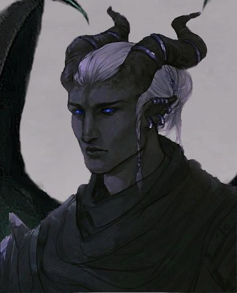 Grey Tiefling Male, Tiefling Oc Male, Black Tiefling Male, Black Tiefling, White Tiefling, Male Tiefling, Lineart Inspiration, Tiefling Male, Alien Character