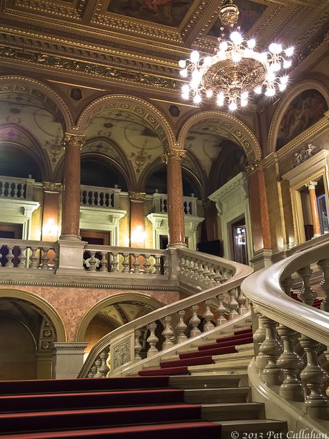 Interior Budapest Opera House Budapest Opera House, Palace Stairs, Capital Of Hungary, Visit Prague, Chateau Versailles, A Night At The Opera, Danube River, Beautiful Castles, House Stairs