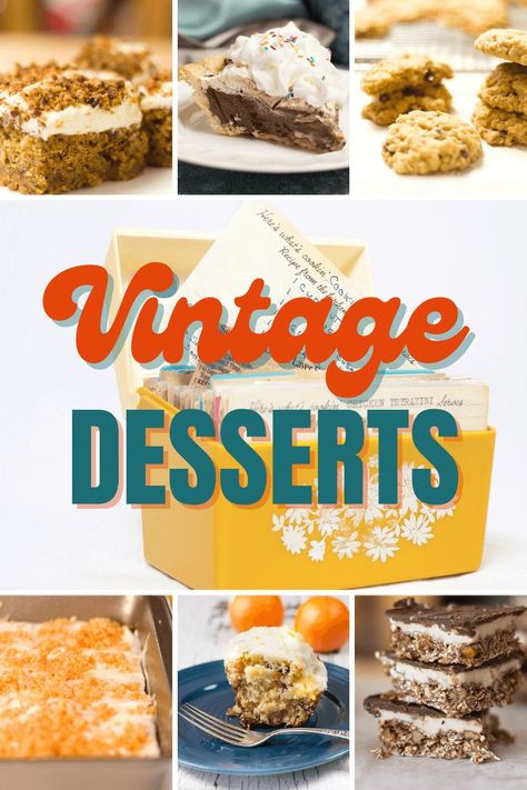 Recipes From The 1950s, Vintage Desserts, Waffle Cone Recipe, 1950s Food, Dessert Squares, Southern Cooking Recipes, Retro Desserts, Amazing Desserts, Vintage Baking