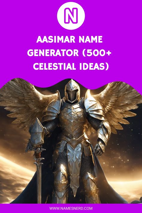 Aasimar Name Generator (500+ Celestial Ideas) Twilight Cleric Dnd Female, Fantasy Name Generator, Celestial Beings, Fantasy Names, Name Generator, Unique Names, Cool Names, Dungeons And Dragons, Human