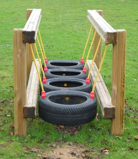 Tire Playground, Diy Kids Playground, Tire Swings, Kids Backyard Playground, Backyard Kids Play Area, Play Area Backyard, Jardim Diy, Outdoor Fun For Kids, Outdoor Play Areas