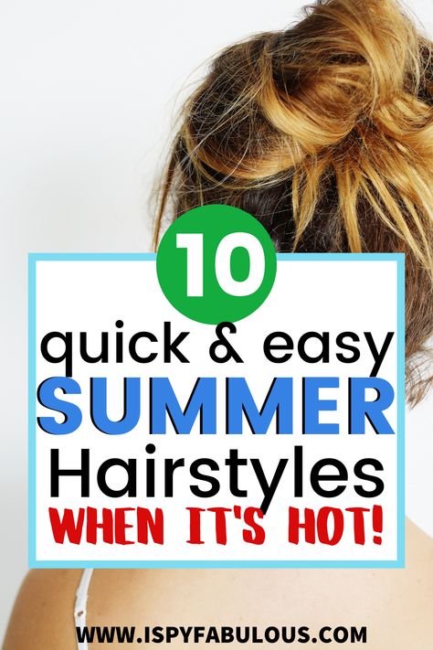 If temps are blazing and your hair is starting to stick to your neck, check out these new summer hairstyles that will quickly get your hair up with style. These quick and easy hairstyle tutorials are perfect or hot summer months! #hairstyles #hairtutorials #summerhair Hair Ideas For Hot Weather, Summer Up Dos For Medium Hair, Easy Hot Day Hairstyles, Easy Hair Styles For Hot Weather, Hairstyle For Hot Weather Summer, Casual Hair Up Styles, Summer Heat Hairstyles, Cute Hair For Hot Weather, Updos For Hot Days Summer Hair