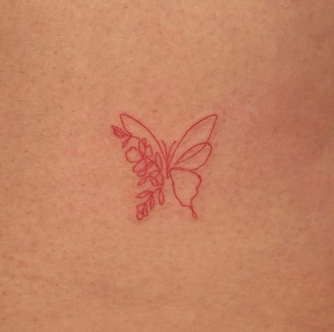 Tattoo Papillon, Resilience Tattoo, Pinky Promise Tattoo, Red Flower Tattoos, Promise Tattoo, Small Girly Tattoos, Small Pretty Tattoos, Red Ink Tattoos, Red Tattoos