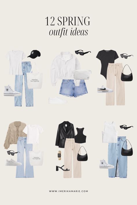 Spring Look Book Outfits, Spring Outfit Capsule 2024, Simple Basic Outfits Summer, Basic Ootd Casual Simple, White Dress Spring Outfit, Casual Cute Outfits Summer Simple, Madeira Outfit Ideas, Spring Basics Outfits, Simple Spring Outfits Casual