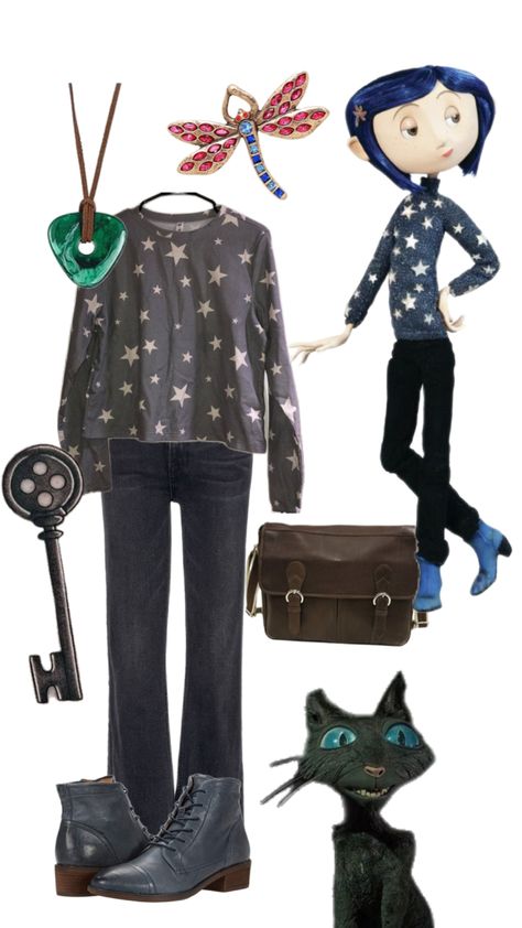 Coralineeee Coraline Outfit, Coraline Jones, Pretty Halloween Costumes, Matching Costumes, Matching Halloween, Anne Shirley, Coraline, Cosplay Outfits, Halloween Costumes