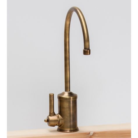 Herbeau 411547 Lille Kitchen Faucet | QualityBath.com Tiny Cabin Decor, Antique Brass Faucet, Vintage Faucet, Brass Kitchen Faucet, Bar Faucet, Brass Sink, Brass Faucet, Kitchen Mixer, Kitchen Redo