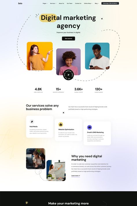 The Selo theme is a WordPress theme designed for SEO and digital marketing agencies. It provides a modern and professional layout to showcase the services and expertise of such agencies. Seo Agency Website Design, Social Media Agency Website Design, Digital Agency Website Design, Digital Marketing Agency Website Design, Digital Marketing Agency Website, Creative Agency Website, Marketing Agency Website, Agency Social Media, Agency Website Design