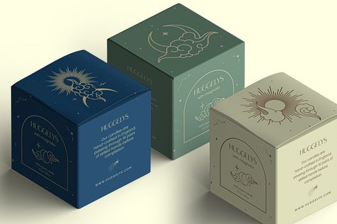 Crystal Packaging Design, Boho Packaging Ideas, Candle Packaging Design Branding, Witchy Packaging, Candles Packaging Design, Candle Packaging Box Design, Candle Box Packaging Design, Elegant Candle Packaging, Candle Package Design