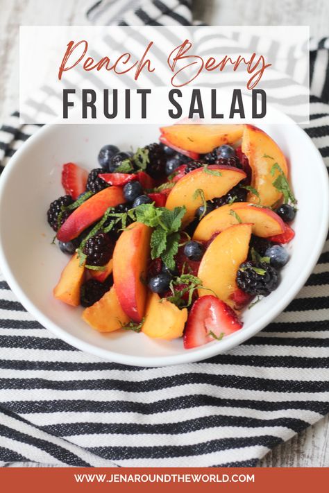 This delicious Peach Berry Fruit Salad is made using fresh peaches while the peach season is in swing and whatever other juicy summer fruits and berries you have in the fridge!

The honey lime dressing on this fresh fruit salad makes this a beautiful dish that can be eaten as a side dish or for a wonderful and light lunch. Not a fan of honey? No worries. Switch out the local honey for some maple syrup instead. Berry Fruit Salad, Honey Lime Dressing, Fast Healthy Lunches, Friends Recipes, Summer Salads With Fruit, Fresh Fruit Salad, Hearty Salads, Fruit Salads, Fresh Peaches