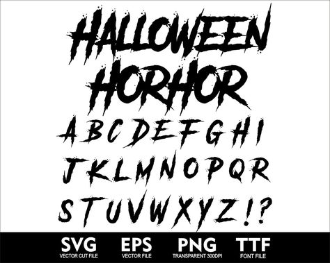 Give your Halloween designs a horror twist with Spooky Horror Font SVG 👻 Ideal for creating eerie and dramatic effects#HalloweenFont #SpookyType #CreepyCalligraphy #FrighteningFonts #TrickOrType Spooky Handwriting, Band Fonts, Creepy Fonts, Spooky Lettering Halloween Fonts, Spooky Alphabet, Drawing Fonts, Happy Halloween Font, Halloween Windows, Halloween Calligraphy