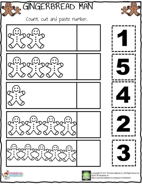 Rectangle Worksheet, Gingerbread Activities Preschool, Gingerbread Worksheets, Gingerbread Math Activities, Preschool Christmas Worksheets, Preschool Winter Worksheets, Gingerbread Numbers, December Lesson Plans, Gingerbread Math