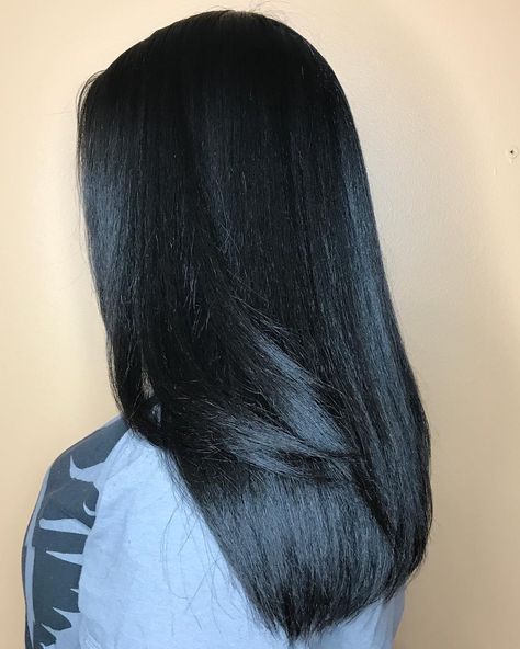 Beautiful thick silkpress #brendageehair #mariettahair #kennasawhairstylist #atlhair #atlstylist #silkpress #silkpressatl Long Black Hair, Long Black, The Back, Black Hair, Grey, Hair, White, Black