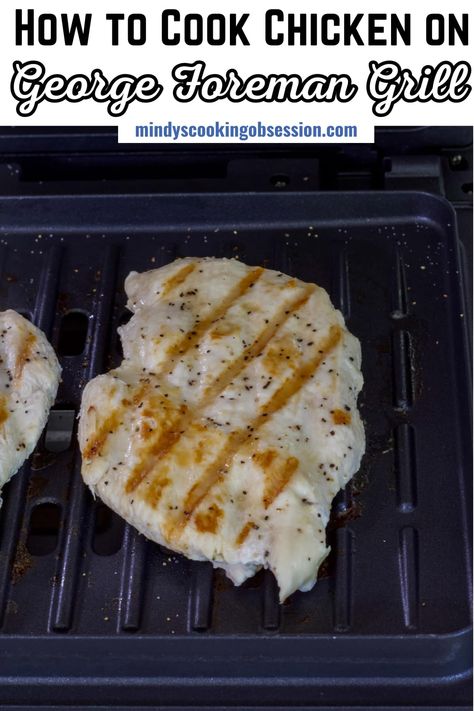 Looking for a quick and healthy meal perfect for any night of the week? You have come to the right place. Learn how to cook delicious and juicy chicken breasts on your George Foreman Grill in just minutes. All you need are 4 simple ingredients; chicken breasts, cooking spray, salt, and pepper. This recipe is perfect for beginners or busy cooks who want a fuss-free main dish. via @mindyscookingobsession Chicken On George Foreman Grill, Chicken Breast On Grill, Chicken Breast On George Foreman Grill, Grilled Chicken On George Foreman Grill, George Foreman Grilled Chicken, George Foreman Chicken Breast, George Foreman Grill Recipes Chicken, George Foreman Chicken, Chicken George Foreman Grill