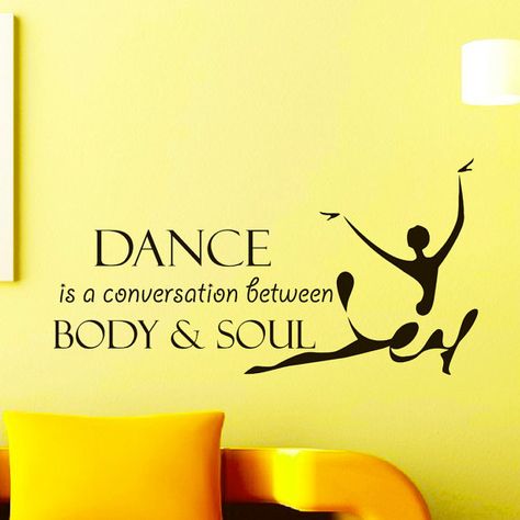 Dance Wall Decal, Wall Stickers Sports, Dance Studio Design, Star Wars Wall Decal, Dance Studio Decor, Music Wall Decal, Plant Styling, Dance Wall Art, Sports Wall Decor