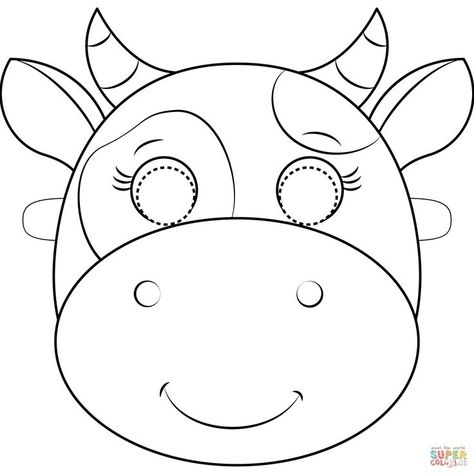 Printable Cow Mask, Mask Coloring Page, Animal Mask Templates, Cow Mask, Printable Animal Masks, Animal Masks For Kids, Coloring Mask, Cow Craft, Printable Masks