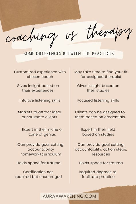 Hello hello + welcome to the Aura Awakening Portal! If we’re just meeting, my name is Alyssa and I am a holistic life coach. I’m inspired to write this blog post today about some of the differences between the practices of coaching and therapy. I’ve been coached by numerous coaches, however the experience is always different for me because I am in the space of coaching myself. I gathered some thoughts to shed some light on the main differences I’ve noticed between coaching and therapy thus far. Holistic Coaching, Spiritual Coaching, Healing Coach, Coaching Logo, Life Coaching Business, Spiritual Coach, Coach Me, Listening Skills, Holistic Healing