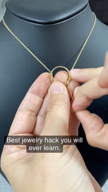 How To Shorten A Necklace Chain Temporarily, Wedding Ring On Necklace Chain, How To Put A Ring On A Necklace, How To Wear A Ring On A Necklace, Ring On Chain Necklaces, Chain With Ring Pendant, Ring To Necklace, Ring On Necklace, Wedding Ring Necklace Holder