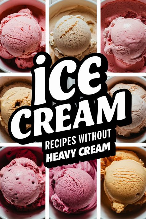 Looking for creamy ice cream recipes without heavy cream? Try these homemade vanilla ice cream recipes without heavy whipping cream. Enjoy delicious and easy-to-make ice cream without heavy cream or whipping cream. Find the best homemade ice cream recipes to satisfy your cravings. Treat yourself to a delightful dessert with these creative variations on classic flavors - no need for heavy ingredients. Dive into the world of decadent, smooth textures with these simple, yet flavorful recipes that w Soda Ice Cream Recipes, Ice Cream Recipes No Heavy Cream, No Heavy Cream Ice Cream, Ice Cream Recipe Without Heavy Cream, No Cream Ice Cream Recipe, Easy Ice Cream Recipe No Heavy Cream, 1 Pint Ice Cream Recipes, Homemade Ice Cream Dairy Free, Low Carb Ice Cream Recipe Machine