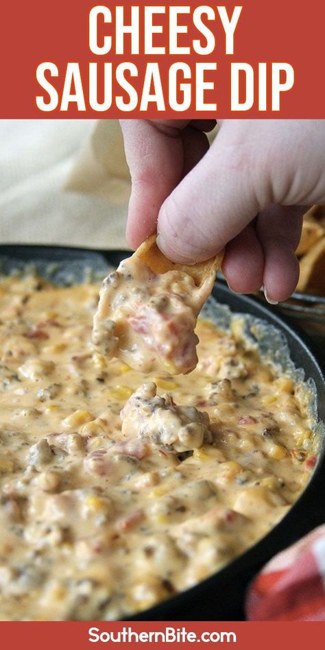 Corn Sausage Dip, Corn And Sausage Dip, Quest Dip With Sausage, Sausage Corn Dip, Dips With Sausage, Ground Sausage Dip, Tailgating Food Ideas Football, Mexican Sausage Dip, Sausage Dip Recipes