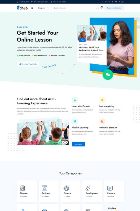 Edhub is a modern and versatile Education WordPress theme designed for educational institutions and online learning platforms. With its range of features, including course creation, student tracking, and online quizzes, Edhub makes it easy to deliver high-quality education online. The theme is fully responsive and customizable, allowing you to create a site that reflects your brand and personality. Kindergarten Website, Perfect Diet, Course Creation, User Flow, Online Quizzes, Quality Education, Becoming A Teacher, Online Lessons, Wordpress Theme Design