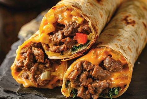 Nacho Cheese Beef Wrap Recipe - Masters of Kitchen - Recipes Blueberry Trifle Recipe, Easy Nacho Cheese, Burger Sauces Recipe, Easy Nachos, Beef Wraps, Homemade Cheese Sauce, Wrap Recipe, Spicy Sausage, Nacho Cheese