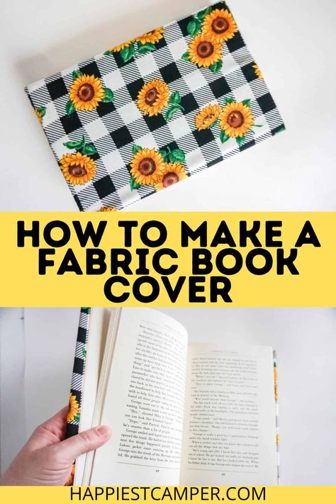 Patchwork, No Sew Book Cover, Fabric Book Cover Pattern, Sew A Book Cover, Cloth Book Covers Diy, Make Your Own Book Cover, Diy Adjustable Book Cover, Sewn Journal Covers, Recovering Books Diy