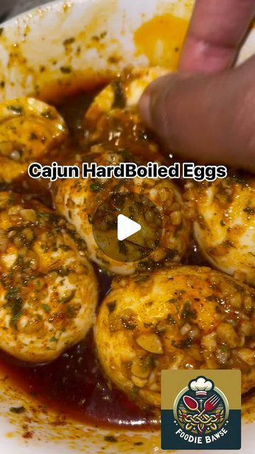 FoodieBawse on Instagram: "Cajun Boiled Eggs Yummy!!! Recipe by @tyraevonne_   #cajunboiledeggs  #goodmorning #sundaymotivation #sundayinspiration #egglover #easyrecipes #quickrecipes #mealideas #dinnerideas #lunchideas #breakfastideas #mealsforkids #brunchideas #brunchmenu #foodpic #foodiealert #recipeoftheday #cookingideas #eathealthy #eatrealfood #eateateat #eatgood #eathealthyfood #sodelicious #amazingfood #boiledeggs #boilegg #iloveeggs #enjoyit #trythis" Food With Boiled Eggs, Seafood Boiled Eggs Recipes, Boiled Egg Boil, Cajun Hard Boiled Eggs Recipe, Boiled Eggs Sauce, Seafood Boiled Eggs, Seafood Egg Boil, Boiled Eggs Recipes Dinner, Egg Boil Sauce Recipe