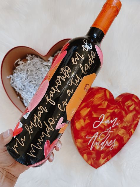 Bridal Balloons, Custom Champagne Bottle, Engagement Balloons, Bottle Decorations, Custom Wine Bottles, Balloons Wedding, Hand Painted Bottles, Just Ink, Painted Wine Bottles