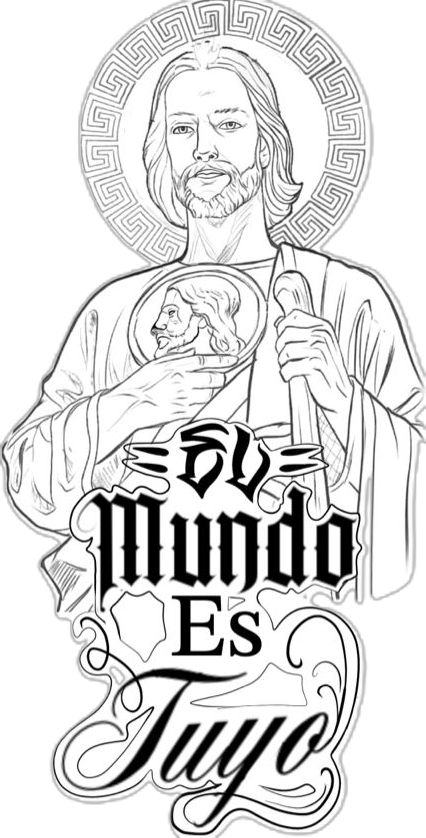 San Judas Tadeo Tattoo, Tattoo Stencil, Tatting, Tattoo Designs, Collage, Tattoos, Canvas, Pins, Art