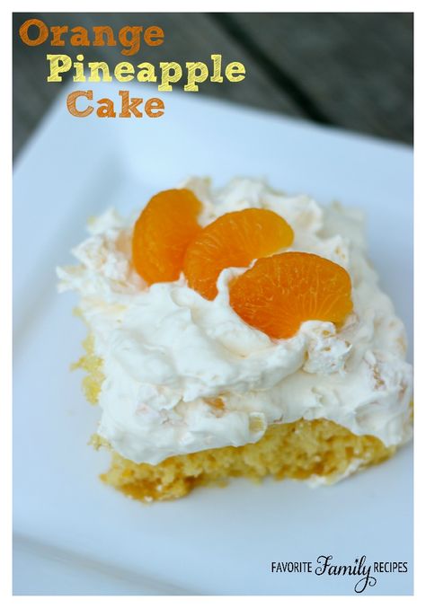 This Orange Pineapple Cake is a perfect dessert for summer gatherings with family and friends. It is so light and fruity!  Find all our yummy pins at https://www.pinterest.com/favfamilyrecipz/ Pig Pickin Cake Recipe, Pig Pickin Cake, Orange Pineapple Cake, Pig Pickin, Magnolia Bakery Banana Pudding, Fruity Cake, Mandarin Oranges, Pineapple Cake, Yellow Cake