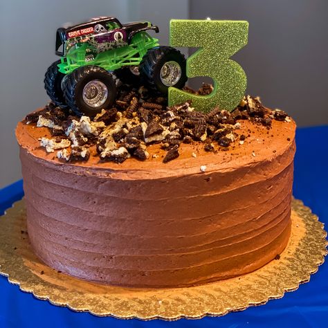 Monster Truck Donut Cake, Monster Truck Smash Cake, Diy Monster Truck Cake, Number 2 Cake Monster Truck, Number 3 Monster Truck Cake, Chocolate Monster Truck Cake, Monster Jam Cake, Monster Truck Cupcakes, Dinosaur Monster Truck Cake