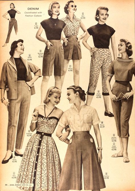 40s 50s 60s Fashion, Vintage Dress Catalog, 1940s Southern Fashion, 50s Clothes Aesthetic, 50s Clothing Style, 50s Spring Fashion, 1940s Spring Fashion, 1950s Spring Fashion, 50s Country Fashion