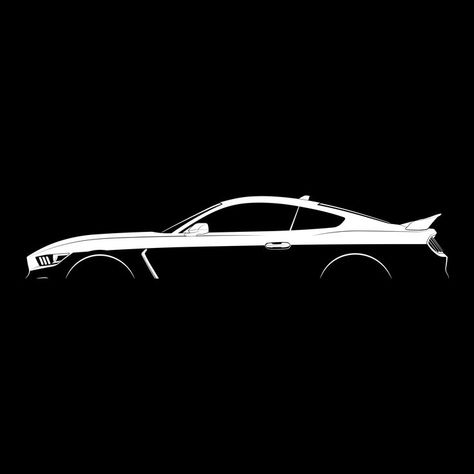 Black and white silhouette of the Ford Mustang Shelby GT350 (2015). Very detailed side profile design. Available on T-shirts, phone cases, posters and many more high-quality products! Check out this design in my store link above! #art Ford Mustang Sketch, Mustang Tattoo Ideas, Cars Sketching, Mustang Silhouette, Mustang Tattoo, Mustang Drawing, Mustang Design, 2002 Ford Mustang, Ford Mustang Logo